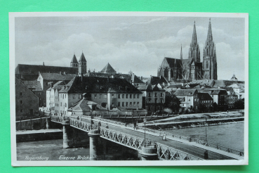 AK Regensburg / 1936 / Eiserne Erücke / Straßenansicht Dom